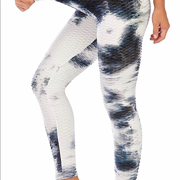 White and Blue High Waist Butt Lift Leggings 🤩 - Picture 7 of 7